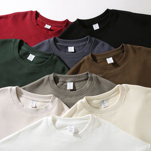 Alta calidad al por mayor de moda de cuello redondo de gran tamaño sudadera para hombre de peso pesado de algodón en blanco pulóver sudaderas - Product Image 4