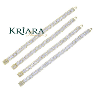 Bracelet Tennis en Moissanite Plaqué Or 18K, Argent 925, Taille Baguette, Sertissage Canal, Géométrique, Luxe, Bijoux Unisexe - Product Image 4