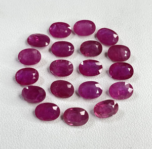 100% Natural Fine Quality Mozambique <b>Ruby</b> Heat 5x7mm Calibrated Oval Cut Reddish Pink Color Loose Gemstone for Making Jewellery - Product Image 1