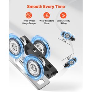 Kit Hardware per Porta Scorrevole a Doppia Guida in Lega, 6 Piedi, in Alluminio, Silenzioso, Facile Installazione - Product Image 3
