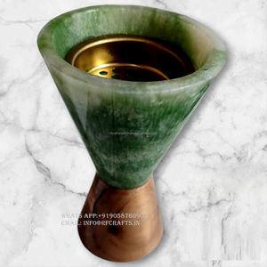 Quemador de incienso árabe Bakhour Bakhoor Dukhoon, nuevo quemador de resina de madera verde Mubkhar, regalo de boda de la India - Product Image 4