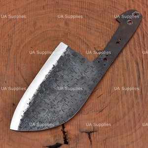 Hoja de cuchillo de chef DIY de espiga completa, forjada a mano, de acero de alto carbono 1095, 55 HRC, para cuchillo corta huesos, tipo cuchilla de carnicero, en bruto para fabricación de cuchillos, OEM - Product Image 3
