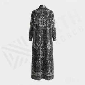 Abaya plissée, nouvelle mode vintage, grande taille, en polyester, élégante, à manches longues, extensible dans quatre directions, antistatique, pour femmes - Product Image 2