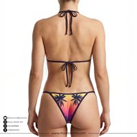 Mawra Martial Arts Sexy Paisley Bloemenprint Driehoek Bikini Set Snel Droogende Dames Zomer Zwemkleding Aangepast Logo
