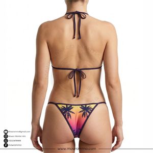Mawra Martial Arts Sexy Floral <b>Triangle</b> <b>Bikini</b> <b>Set</b> Quick-Dry Women Summer Swimwear Custom Sublimation 2 Piece Bathing Suit - Product Image 2