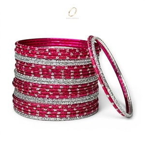 Nueva Llegada, Juego de Brazaletes de Acero Inoxidable Rosa Premium para Niñas, Joyería de Moda India para Fiestas, Fabricante Mayorista - Product Image 4