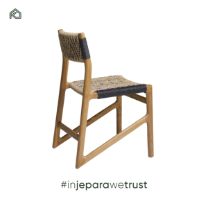 Mesa de Jardín de Madera de Teca con Tejido de Cuerda para Patio Exterior de Hotel, Silla de Comedor Minimalista con Tapicería de Lino - Aksel - Product Image 2