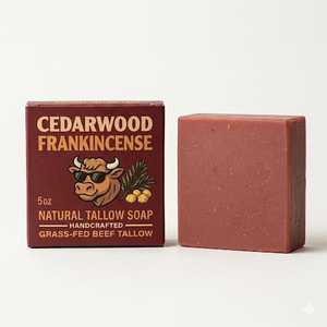 Savon au cèdre et à l'encens 2026 – Barre de bain aux huiles essentielles naturelles pour un nettoyage doux, hydratant et rafraîchissant de la peau - Product Image 1