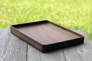Ensemble de plateaux de service rectangulaires en bois, design minimaliste, plateau décoratif en bois artisanal, plateau de service - Product Image 5