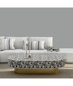 โต๊ะกาแฟทรงกลมฝังกระดูกทองคำ งานฝีมือตกแต่งบ้านสไตล์โมเดิร์น โดย f s i - Product Image 6