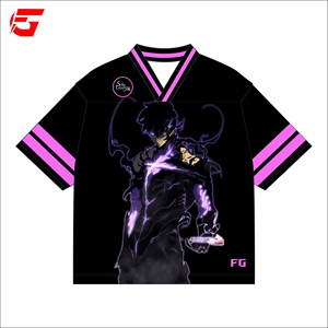 Maillot rétro Anime Solo Leveling 100% polyester mesh, coupe ample, imprimé par sublimation, prix usine, fabriqué au Pakistan - Product Image 2
