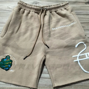 Nouveauté 2026 – Short en molleton de coton épais brodé sur mesure, style streetwear tendance, coupe ample unisexe, vente en gros - Product Image 1