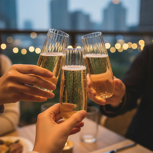 [Holar] Copas de Champán de Plástico de 8oz, Diseño Moderno Acanalado, Irrompibles, Hechas en Taiwán, para Fiestas al Aire Libre y Junto a la Piscina - Product Image 5