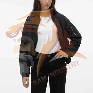 Customized High Quality Women Stain <b>Jacket</b> Custom Women <b>Ladies</b> Bomber Satin <b>Jacket</b> With OEM and ODM Services - Product Image 3