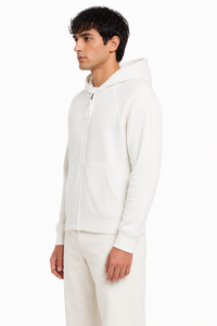Sudadera con capucha premium para hombre, ligera, de forro polar, con cremallera completa, mezcla de algodón suave, informal, con bolsillo canguro. - Product Image 2