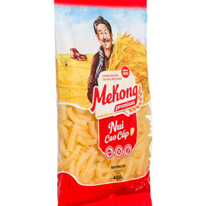 Premium Yellow Long Tube Rice Macaroni <b>Pasta</b> 400g Gluten Free Healthy Nutrition Vietnam Factory Manufacturer Wholesale OEM - Product Image 1