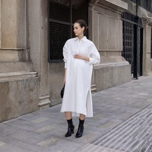 Robe maxi de maternité pour femmes, coupe ample, 100% coton, tissage léger, respirant, style estival écologique - Product Image 1