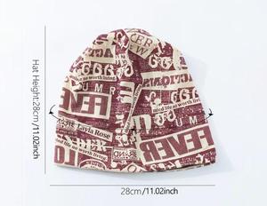 Rose Unisex Beanie Hat Letter Print 100% Acrylic <b>Winter</b> <b>Cap</b> Casual Style Adult Size 56-58cm - Product Image 4