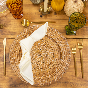 Assiettes de présentation en rotin en gros, sets de table en osier naturel résistants à la chaleur, décoration de table bohème, vaisselle écologique du Vietnam - Product Image 3