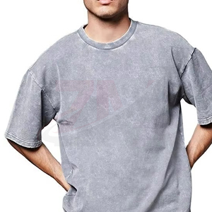 Camiseta de punto informal para hombre con estampado personalizado OEM, lavado ácido, estilo vintage, de algodón, con gráfico, ropa de moda urbana moderna - Product Image 3