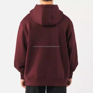 Sweat à capuche en polaire chaud d'hiver à épaules tombantes pour hommes, motif imprimé, logo brodé, vêtements de sport anti-rétrécissement, style athlétique - Product Image 3