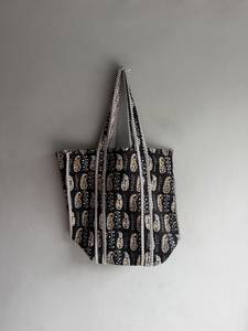 Sac fourre-tout bohème en coton, motif paisley, poignées rayées, ouverture supérieure, sac de shopping, cadeau pour elle - Product Image 1