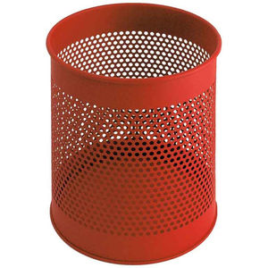 Poubelle ronde en métal rouge de qualité supérieure, en acier, pour bureau, poubelle à papier, poubelle à déchets pour la maison, poubelle avec revêtement en poudre, meilleur prix - Product Image 1