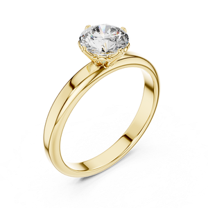 Anillo de Compromiso Moderno con Diamante Cultivado en Laboratorio, Corte Brillante Redondo, Joyería Fina de Oro Personalizada, Diseño Solitario Elegante - Product Image 3