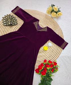 ชุดเดรสผ้ากำมะหยี่งานฝีมือสุดหรู ใส่ได้ทุกวัน ราคาขายส่ง เสื้อผ้าชาติพันธุ์ ผ้าฝ้ายคุณภาพดี แห้งเร็ว หลายสี - Product Image 4