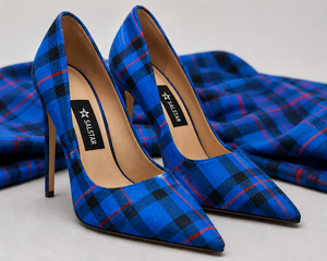 Escarpins à talons aiguilles personnalisés pour femme, à bout pointu, motif tartan écossais, chaussures de cérémonie et de mariage écossais - Product Image 1