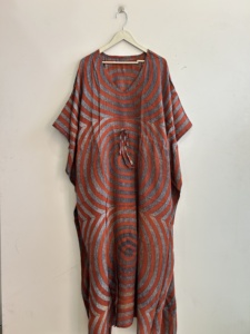 Indian Vintage Sari Silk <b>Kaftan</b> Dress For Women Luxury Night Gown <b>Maxi</b> Dress - Product Image 3