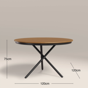 Ensemble de salle à manger d'extérieur avec table ronde en bois et quatre chaises pour la maison et les restaurants - Product Image 4