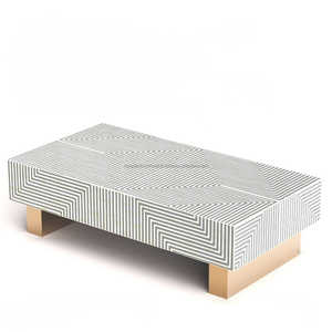 โต๊ะกาแฟทรงกลมแบบพรีเมี่ยมทันสมัยพร้อมการฝังกระดูกอย่างยั่งยืนเฟอร์นิเจอร์สำหรับบ้านและโรงแรมโดย Royal decore Mart สำหรับห้องนั่งเล่น - Product Image 3