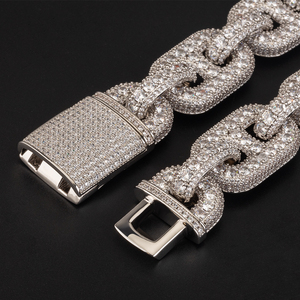 Cadena Cubana de Plata 925 con Moissanita para Hombre, Estilo Diamante Helado, Collar de Declaración, Joyería de Lujo Personalizada para Hip Hop y Streetwear - Product Image 3