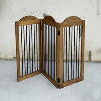 Barrière pliable pour animaux de compagnie en métal et bois, moderne et luxueuse |   Clôture de sécurité autoportante durable pour chats et chiens, écologique, pour l'intérieur
