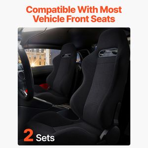 Set di 2 Sedili da Corsa Regolabili, Comodi con Schiuma ad Alta Resilienza e Sedute Auto Reclinabili ad Ampio Angolo - Product Image 5