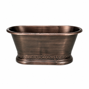 Baignoire en cuivre vintage artisanale avec motifs gravés ornementaux, baignoire autoportante de luxe pour hôtels, villas et maisons - Product Image 1