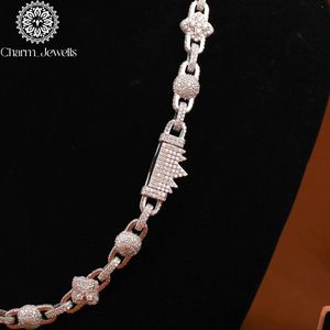Collar de Cadena Figaro Unisex Charm_Jewells con Moissanita, Plata 925, Chapado en Oro de 14K, Estilo Hiphop de Lujo, Certificado IGI, para Fiestas - Product Image 5