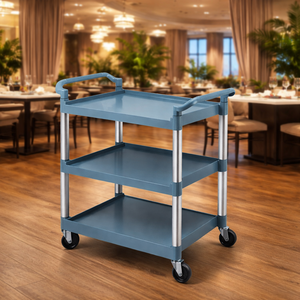 Chariot utilitaire TES Commercial Hotel en aluminium et PP avec roues verrouillables à 4 roues, capacité de 200 lb - Product Image 5