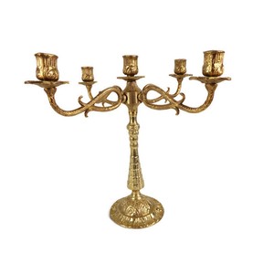 High End Quality Brass Candelabra with Five Arms Ornate Design Home Decoration Durable Metal Candle Holder - Product Image 1