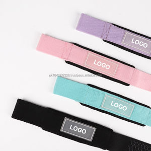 Sangles de poignet unisexes respirantes et écologiques en coton, avec logo personnalisé, pour la musculation, l'entraînement en salle de sport, la musculation avec poids, la force athlétique - Product Image 3