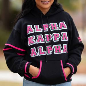 <span class=keywords><strong>Sudadera</strong></span> con Capucha <span class=keywords><strong>Negra</strong></span> para Mujer, <span class=keywords><strong>Sudadera</strong></span> con Estampado de la Hermandad Alpha <span class=keywords><strong>Kappa</strong></span> Alpha, <span class=keywords><strong>Sudadera</strong></span> Informal de Manga Larga con Capucha, Estilo Urbano - Product Image 5