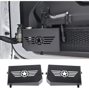 Accessoire de rangement pour Jeep Wrangler JL 2018-2023 JL JLU 4XE Rubicon Sport Sahara Gladiator JT, poche de porte avant en métal, organisateur de voiture - Product Image 1