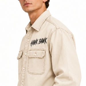 <b>Men</b> <b>Denim</b> <b>Shirt</b> Premium Soft Classic Durable Stylish Casual Chest Pockets Turn-down Collar 100% Cotton Breathable Twill Fabric - Product Image 6