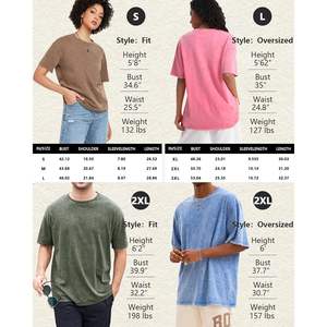 2025, paquete de 3 camisetas lavadas con ácido de gran tamaño para hombre, camisetas de verano básicas Vintage de peso pesado Unisex azul/gris/negro para comodidad Colo - Product Image 1