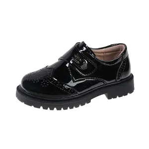 中国制造商定制品牌儿童黑色学校运动鞋儿童鞋