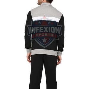 Survêtement Homme Color Block à Fermeture Éclair Intégrale Col Montant Sportswear Décontracté Noir Gris Blanc Polyester Coton Vêtement d'Automne - Product Image 4
