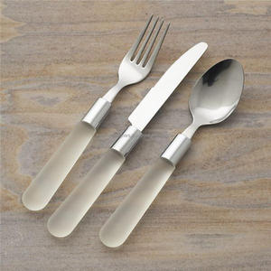 Juego de Cubiertos de Cuerno Natural con Acabado Espejo, Juego de Cubiertos de Acero Inoxidable con Mangos de Cuerno, Juego de 3 Piezas, Seguro para Contacto con Alimentos - Product Image 5