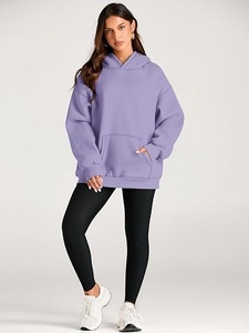 Sudadera informal extragrande con capucha para mujer, forrada, de manga larga, a rayas, de algodón, tela no tejida, transpirable, antipilling - Product Image 6