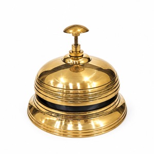 Campana de Servicio de Latón Macizo Hecha a Mano, Campana de Recepción de Hotel de Metal de Primera Calidad, Acabado Dorado Pulido, Campana Decorativa de Mesa - Product Image 6